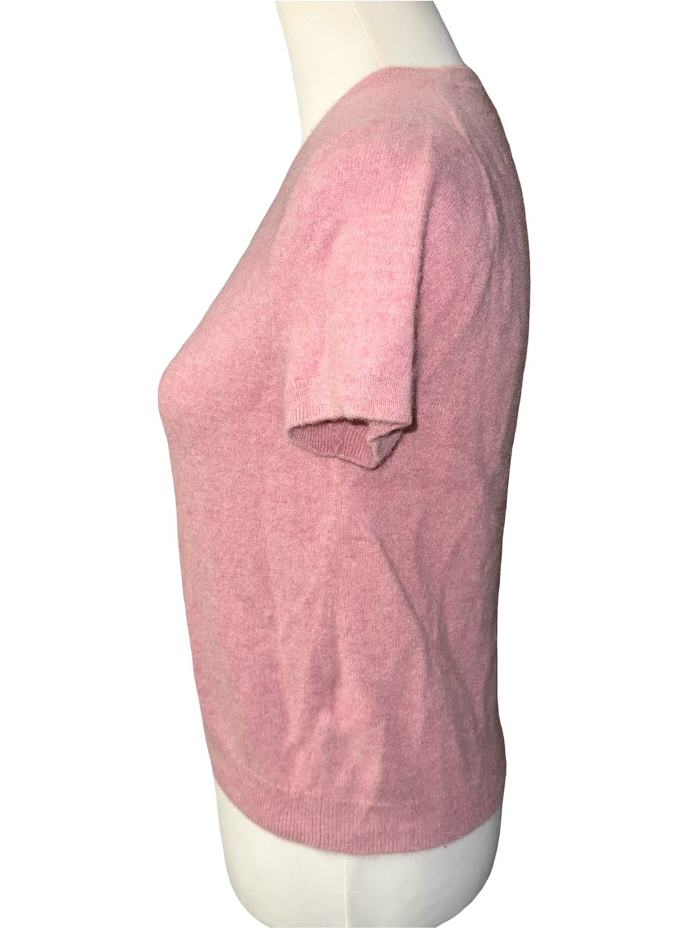 Quince Mongolian Cashmere Tee Classic Mauve Mist Short-Sleeve Sweater Medium - Picture 3 of 10